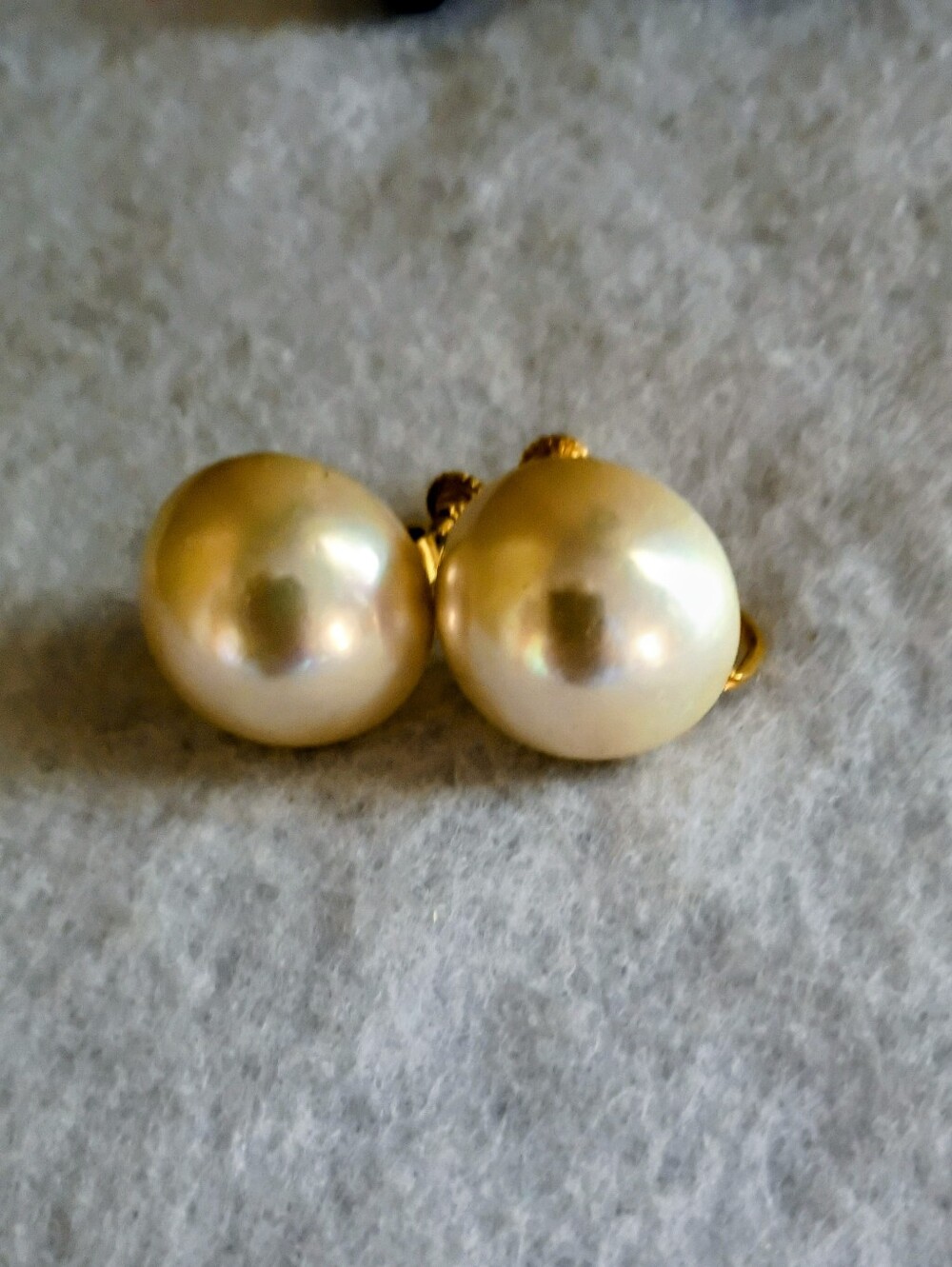 Signed Napier Faux Pearl Dome Clip On Earrings